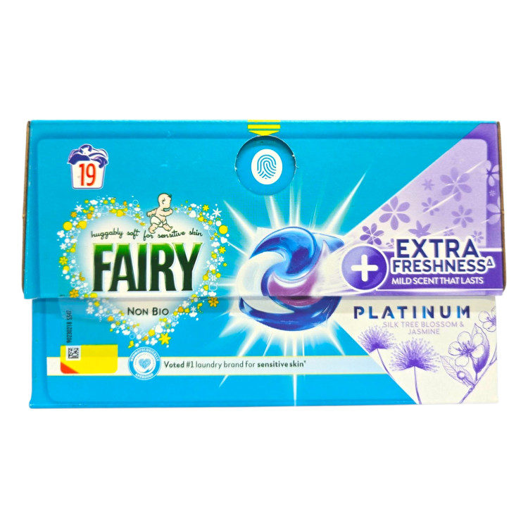 FAIRY капсули за пране, Non bio pods, Platinum, Extra Freshness, 19 броя