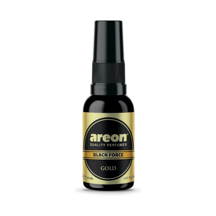 AREON спрей парфюм ароматизатор за автомобили, Black Force, Gold AREON спрей парфюм ароматизатор за автомобили, Black Force, Gold