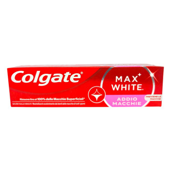 COLGATE MAX WHITE, избелваща паста за зъби, Addio Macchie, 75 мл