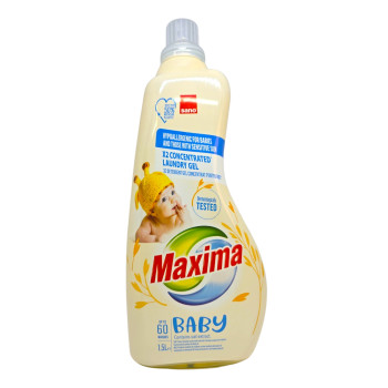 SANO MAXIMA гел за пране, 2х концентрат, 60 пранета, 1.5 литра, Baby SANO MAXIMA гел за пране, 2х концентрат, 60 пранета, 1.5 литра, Baby