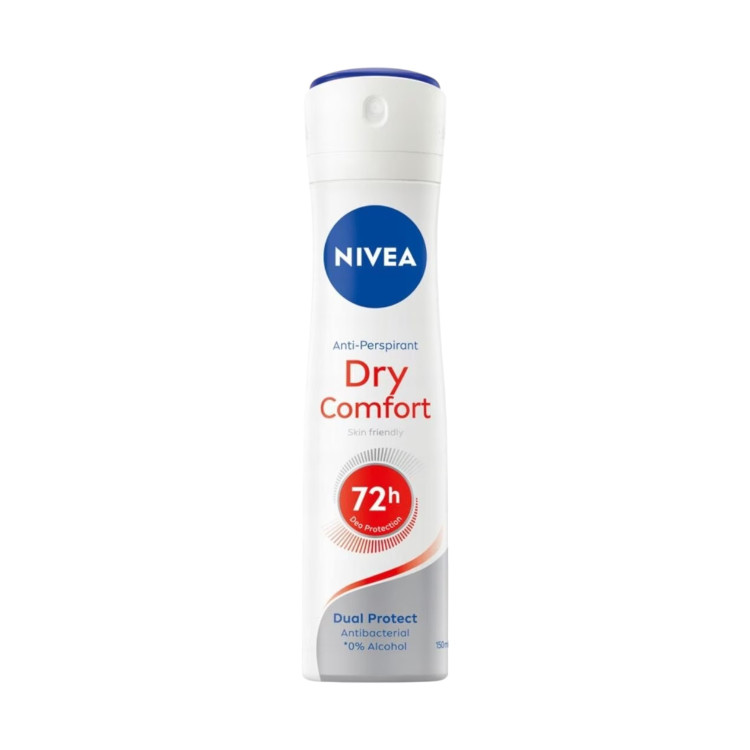 NIVEA дезодорант дамски, Dry comfort, 150мл