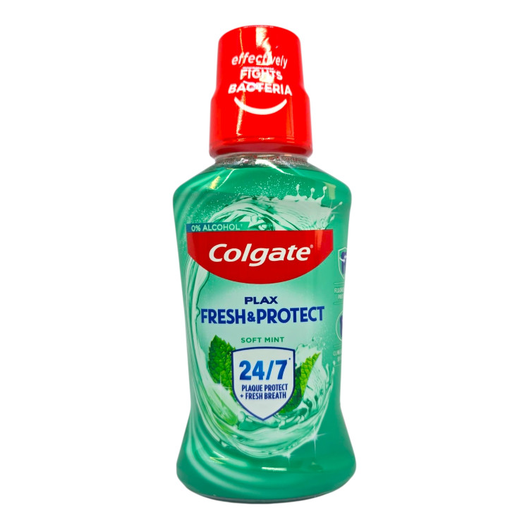 COLGATE вода за уста, 250мл, Fresh & Protect, Soft mint