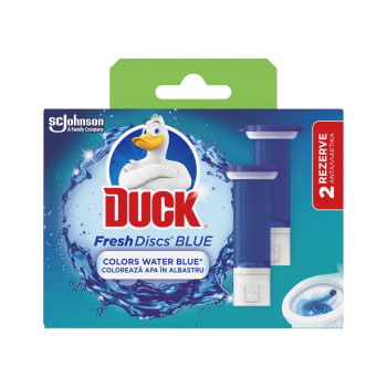 Duck тоалетно пате свеж диск двоен пълнител, Синя вода Duck тоалетно пате свеж диск двоен пълнител, Синя вода