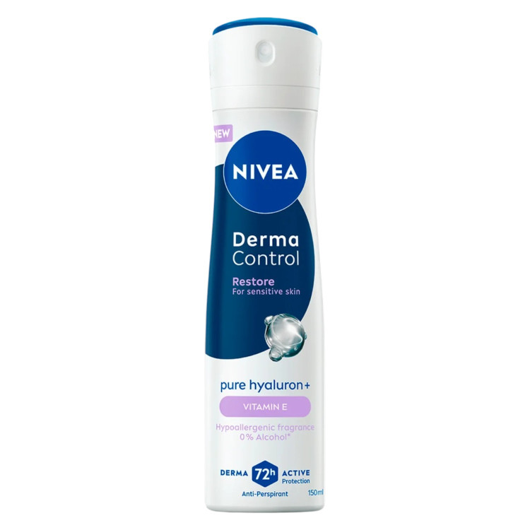 NIVEA дезодорант дамски, Derma control, Restore, 150мл