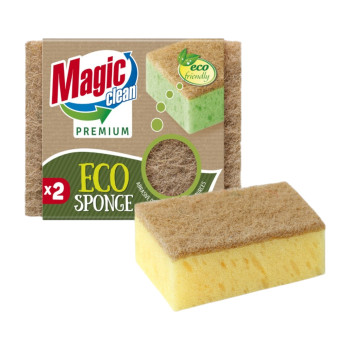 MAGIC CLEAN гъба eco с натурална фибра, 2 броя MAGIC CLEAN гъба eco с натурална фибра, 2 броя