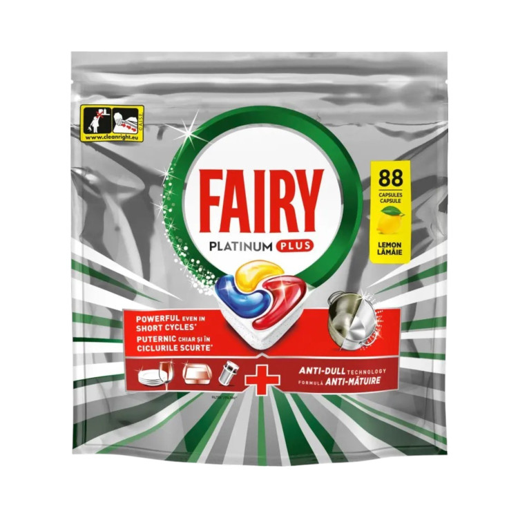 Fairy, Капсули за съдомиялна Platinum Plus Lemon, 88 бр Fairy, Капсули за съдомиялна Platinum Plus Lemon, 88 бр