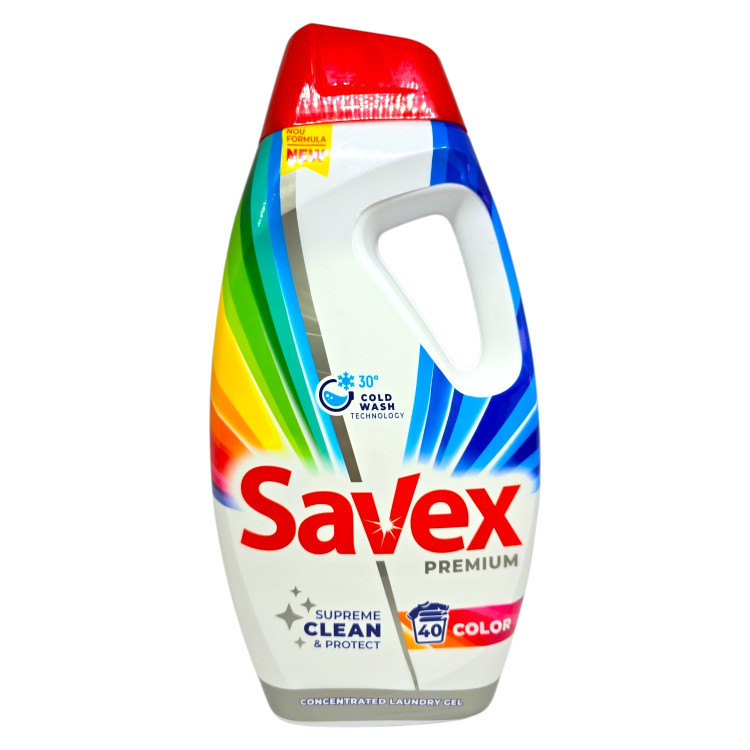 SAVEX течен перилен препарат, 1800мл, 40пранета, Цветно пране SAVEX течен перилен препарат, 1800мл, 40пранета, Цветно пране