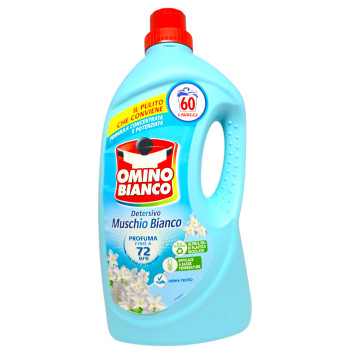 OMINO BIANCO течен перилен препарат, 2400мл, 60 пранета, Muschio Bianco OMINO BIANCO течен перилен препарат, 2400мл, 60 пранета, Muschio Bianco