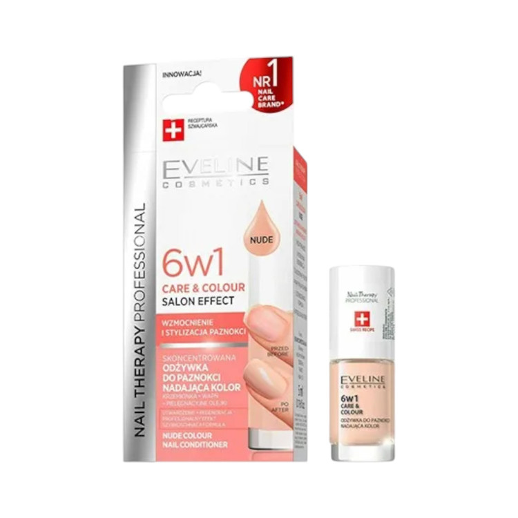 EVELINE заздравител за нокти, 6in1, Care & Colour, Nude