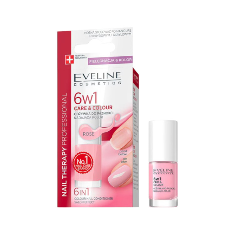 EVELINE заздравител за нокти, 6in1, Care & Colour, Rose EVELINE заздравител за нокти, 6in1, Care & Colour, Rose