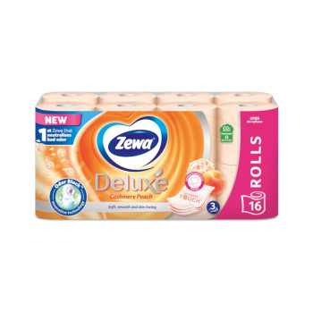ZEWA тоалетна хартия, Deluxe, 16 броя, Праскова ZEWA тоалетна хартия, Deluxe, 16 броя, Праскова