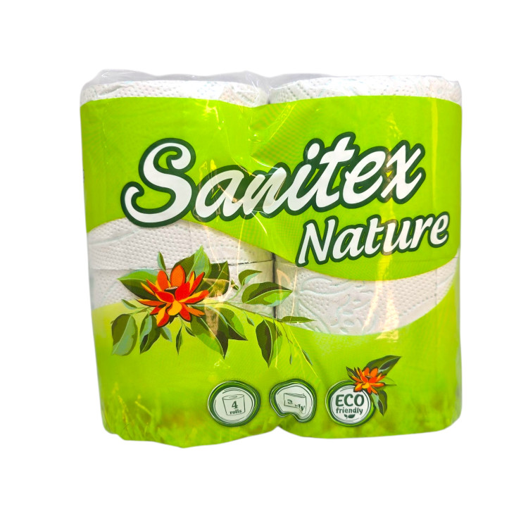 SANITEX тоалетна хартия, 3 пласта, 4 броя х 65гр, Nature