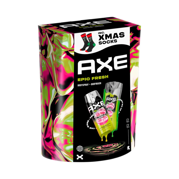 AXE подаръчен комплект, Дезодорант и душ гел, Epic Fresh, Коледни чорапи