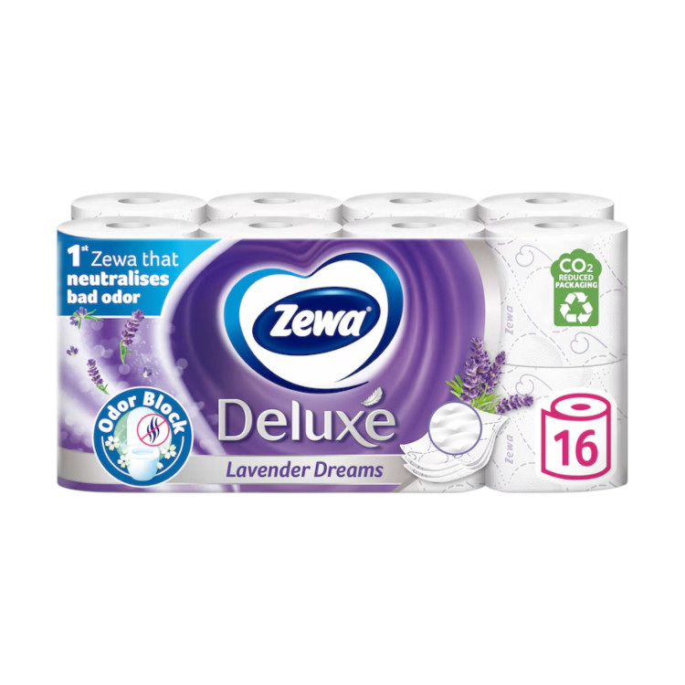 ZEWA тоалетна хартия, Deluxe, 16 броя, Лавандула ZEWA тоалетна хартия, Deluxe, 16 броя, Лавандула