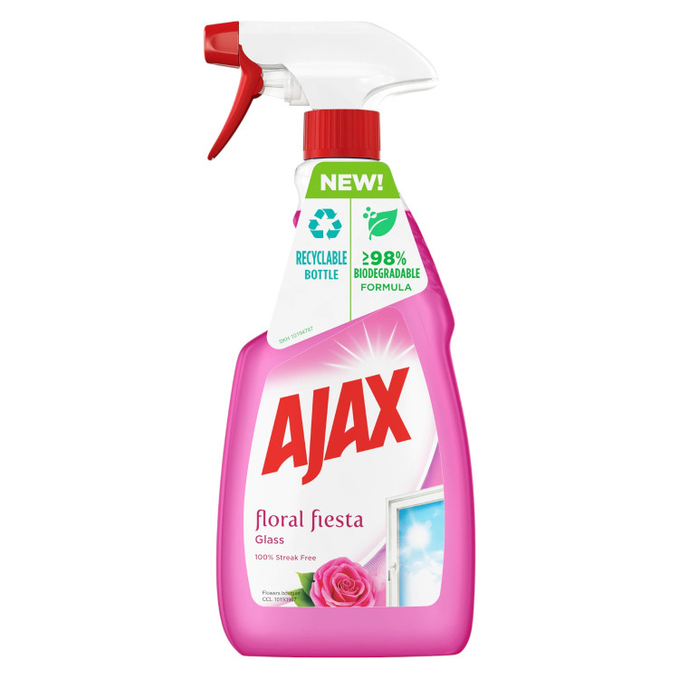 AJAX препарат за почистване и полиране на стъкла, Роза, 500мл AJAX препарат за почистване и полиране на стъкла, Роза, 500мл