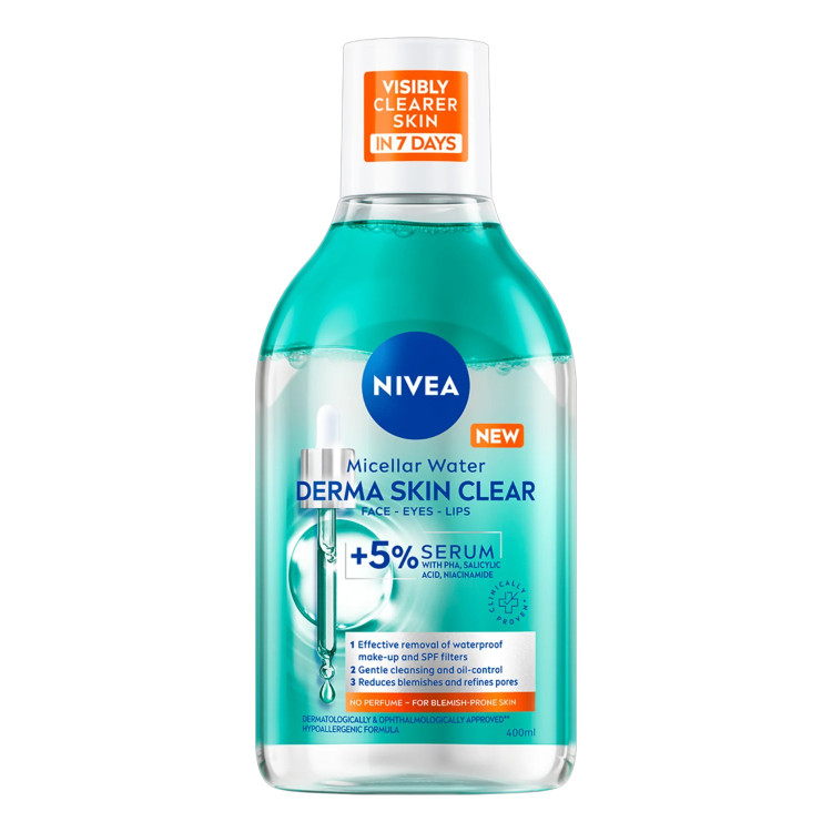 NIVEA мицеларна вода, Derma skin clear, 400мл