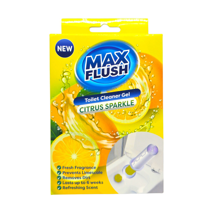 MAX FLUSH свеж диск за тоалетна чиния, 45мл, Лимон MAX FLUSH свеж диск за тоалетна чиния, 45мл, Лимон