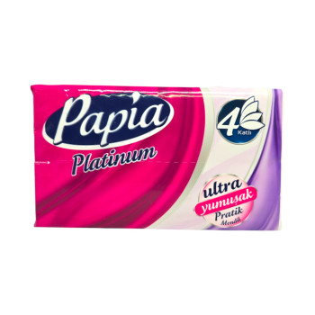 PAPIA салфетки за лице, 4 пласта, 125 броя 