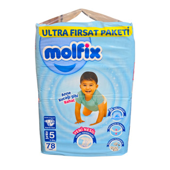 MOLFIX бебешки пелени, Giga Regular, номер 5, 78БР, 11-18КГ MOLFIX бебешки пелени, Giga Regular, номер 5, 78БР, 11-18КГ