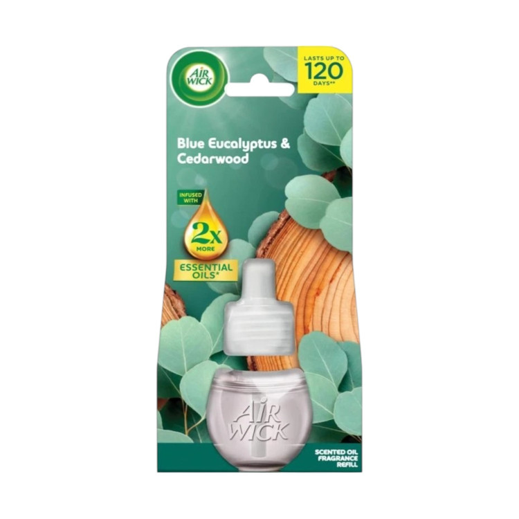 AIR WICK електрически ароматизатор, Пълнител, Blue Eucalyptos & Cedarwood, 19мл
