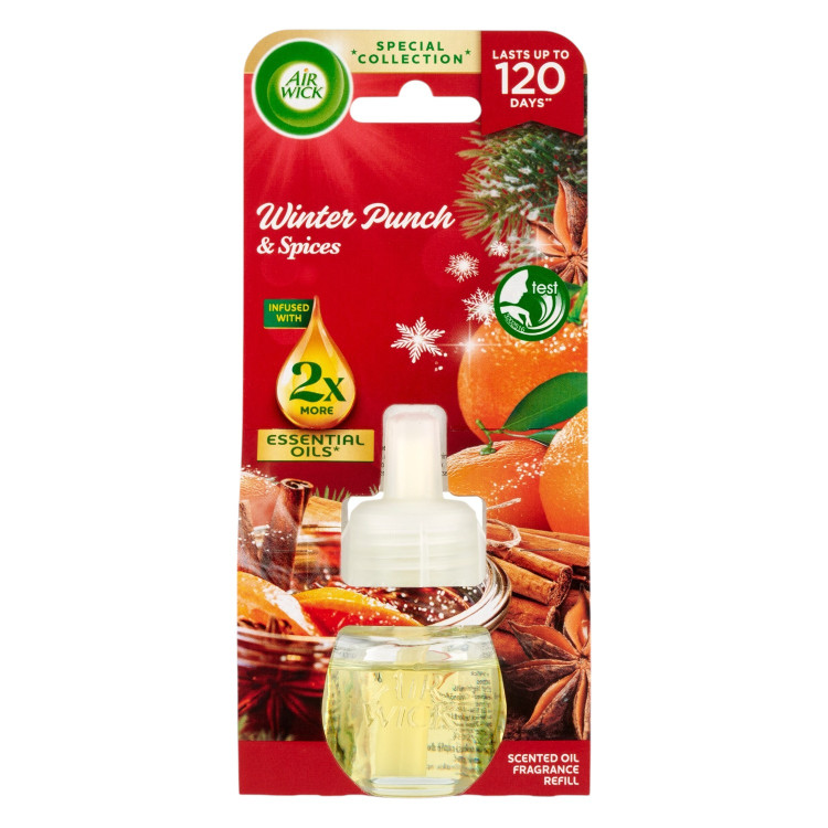 AIR WICK електрически ароматизатор, Пълнител, Winter Punch & Spices, 19мл AIR WICK електрически ароматизатор, Пълнител, Winter Punch & Spices, 19мл