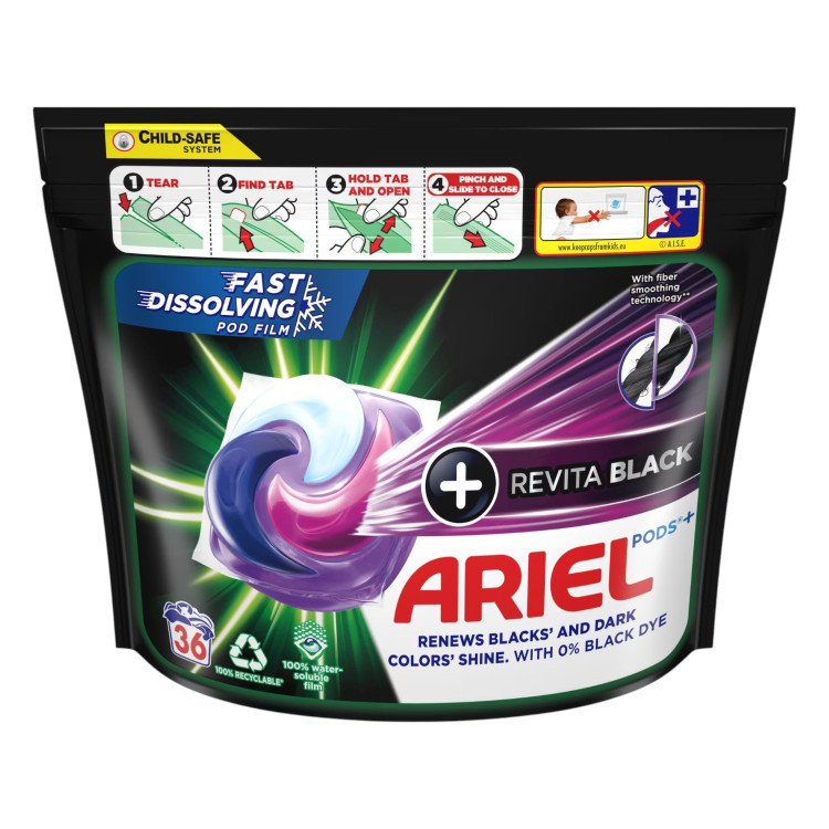 ARIEL капсули за пране, Revita Black, Черно пране, 36 броя ARIEL капсули за пране, Revita Black, Черно пране, 36 броя