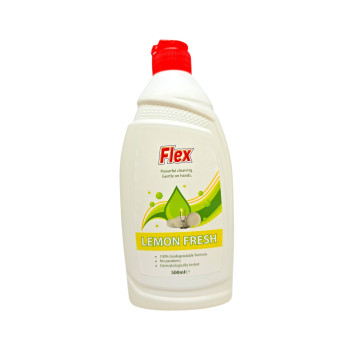 FLEX препарат за ръчно измиване на съдове, 500мл, Лимон FLEX препарат за ръчно измиване на съдове, 500мл, Лимон