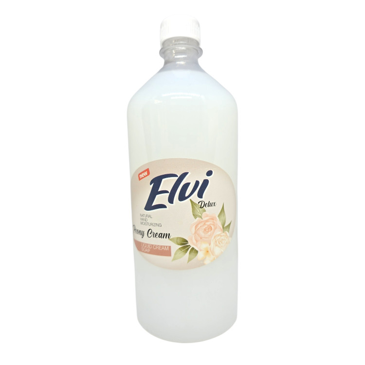ELVI течен сапун, Delux, 1000мл, Peony Cream