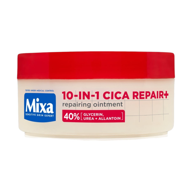 Mixa 10‑in‑1 CICA Repair+ – интензивен възстановяващ мехлем с 40% активни съставки, 150мл Mixa 10‑in‑1 CICA Repair+ – интензивен възстановяващ мехлем с 40% активни съставки, 150мл