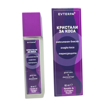 EVTERPA кристали за коса, 60мл, Максимален блясък, Термозащита EVTERPA кристали за коса, 60мл, Максимален блясък, Термозащита