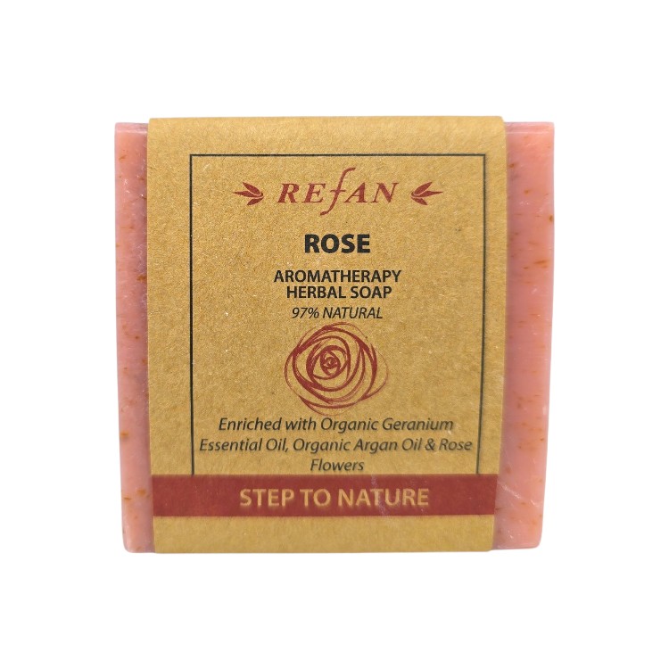 REFAN билков натурален сапун, Rose, 120гр REFAN билков натурален сапун, Rose, 120гр