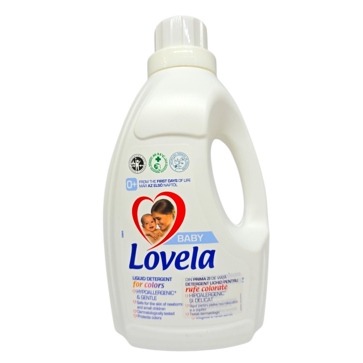 LOVELA течен перилен препарат, Хипоалергенен 0+, 1450мл, Цветно пране LOVELA течен перилен препарат, Хипоалергенен 0+, 1450мл, Цветно пране