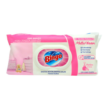 BINGO санитарни мокри кърпи, За почистване на всякакви повърхности, Sweet Home, 96 броя, 
