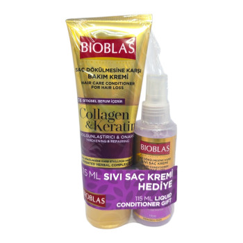 Bioblas Collagen & Keratin – балсам против косопад + течен балсам подарък (115 ml)