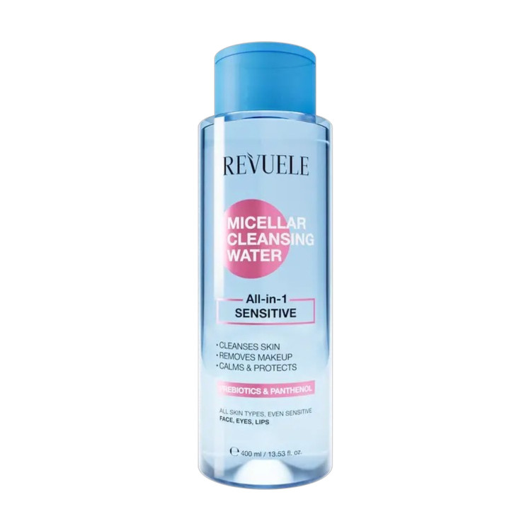 REVUELE Micellar Cleansing Water All‑in‑1 Sensitive, мицеларна вода с пребиотици и пантенол, 400 мл REVUELE Micellar Cleansing Water All‑in‑1 Sensitive, мицеларна вода с пребиотици и пантенол, 400 мл