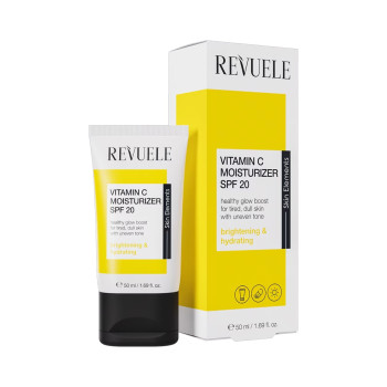 REVUELE Vitamin C Moisturizer SPF 20, озаряващ дневен крем с витамин C и слънцезащита, 50 ml