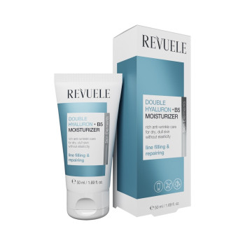 REVUELE Double Hyaluron + B5 Moisturizer, богат хидратиращ анти‑ейдж крем за суха и уморена кожа, 50 ml REVUELE Double Hyaluron + B5 Moisturizer, богат хидратиращ анти‑ейдж крем за суха и уморена кожа, 50 ml