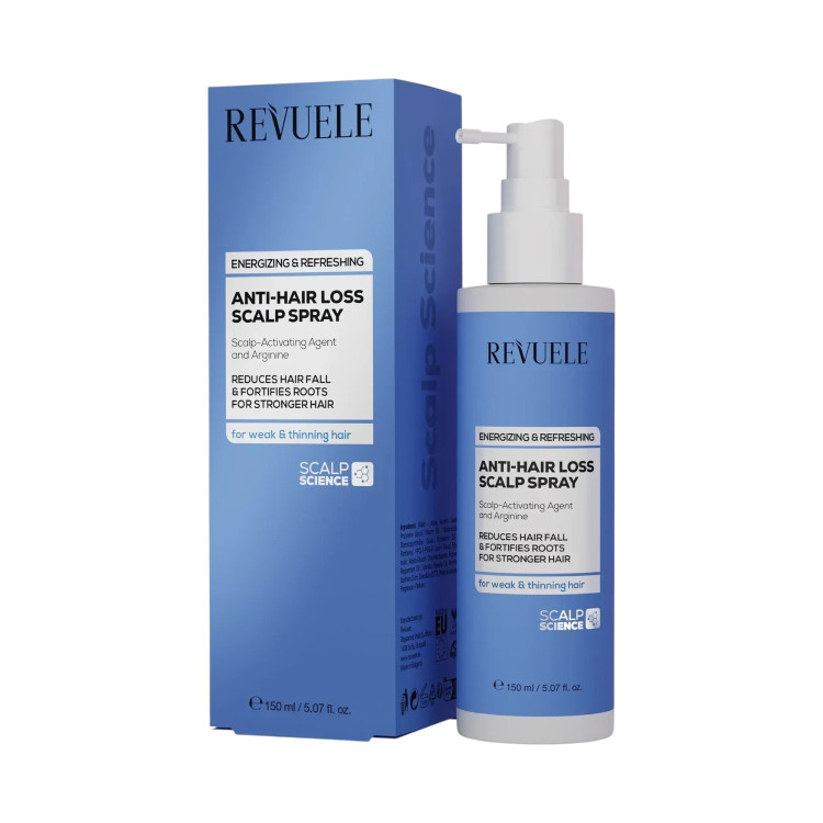 REVUELE Energizing & Refreshing Anti‑Hair Loss Scalp Spray, енергизиращ спрей против косопад с аргинин, 150 ml REVUELE Energizing & Refreshing Anti‑Hair Loss Scalp Spray, енергизиращ спрей против косопад с аргинин, 150 ml