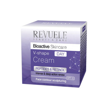 REVUELE V‑Shape Day Cream Peptides & Retinol SPF 15, дневен крем за контуриране и стягане на лицето, 50 ml REVUELE V‑Shape Day Cream Peptides & Retinol SPF 15, дневен крем за контуриране и стягане на лицето, 50 ml