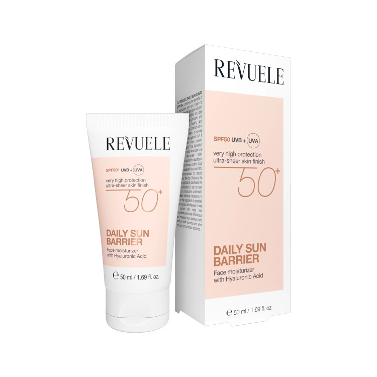REVUELE Daily Sun Barrier SPF 50+, дневен хидратиращ слънцезащитен крем с хиалуронова киселина, 50 ml REVUELE Daily Sun Barrier SPF 50+, дневен хидратиращ слънцезащитен крем с хиалуронова киселина, 50 ml