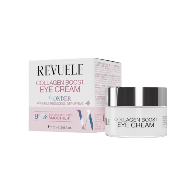 REVUELE Collagen Boost Eye Cream, околоочен крем против бръчки и подпухналост, 15 ml