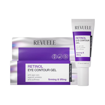 REVUELE Retinol Eye Contour Gel, гел за околоочен контур против бръчки и подпухналост, 25 ml