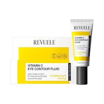 REVUELE Vitamin C Eye Contour Fluid, флуид за околоочен контур против тъмни кръгове и подпухналост, 25 ml REVUELE Vitamin C Eye Contour Fluid, флуид за околоочен контур против тъмни кръгове и подпухналост, 25 ml