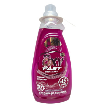 MR. OXY Течен перилен препарат Fast, За цветни и черни дрехи, Розов, 37 пранета