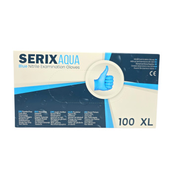 SERIX AQUA Медицински нитрилни ръкавици Blue Nitrile Gloves, XL, 100 бр. SERIX AQUA Медицински нитрилни ръкавици Blue Nitrile Gloves, XL, 100 бр.