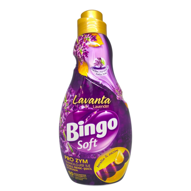 BINGO soft омекотител за пране, 1440мл, 60 пранета, Лавандула BINGO soft омекотител за пране, 1440мл, 60 пранета, Лавандула