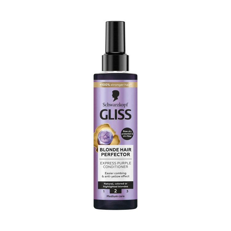 SCHWARZKOPF GLISS Спрей балсам Blonde Hair Perfector Purple за руса коса, 200 мл SCHWARZKOPF GLISS Спрей балсам Blonde Hair Perfector Purple за руса коса, 200 мл