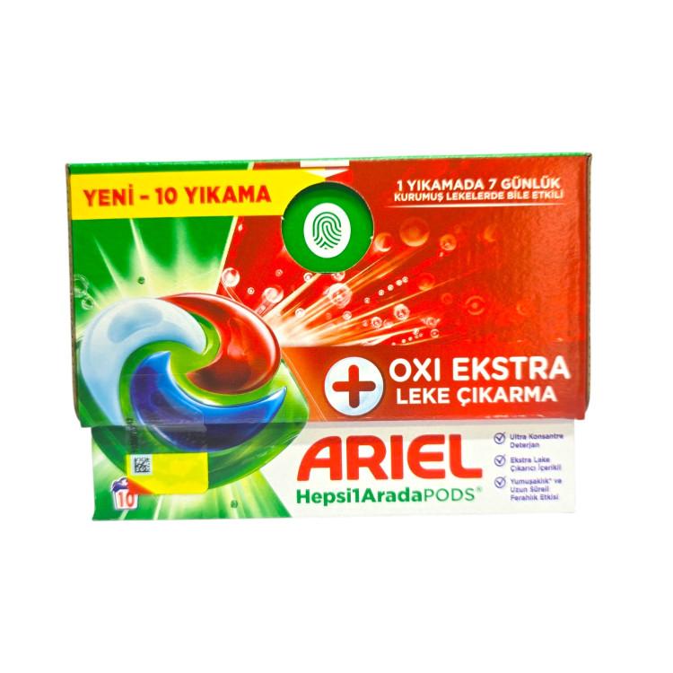 ARIEL PODS Всичко в едно Капсули за пране с OXI ефект, 10 бр. ARIEL PODS Всичко в едно Капсули за пране с OXI ефект, 10 бр.