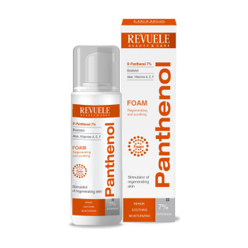 REVUELE Panthenol Foam 7% Регенерираща и успокояваща пяна за кожа, 150 мл