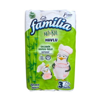 FAMILIA Natural Кухненска хартия с органичен бамбук, 12 бр. рула FAMILIA Natural Кухненска хартия с органичен бамбук, 12 бр. рула